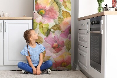 Magnetiskt kylskåpsöverdrag Målade blommor