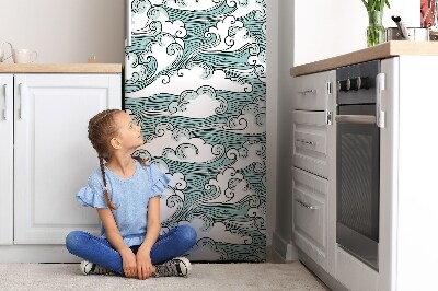 Magnetiskt kylskåpsöverdrag Blåsig himmel