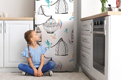 Magnetiskt kylskåpsöverdrag Fågelbur