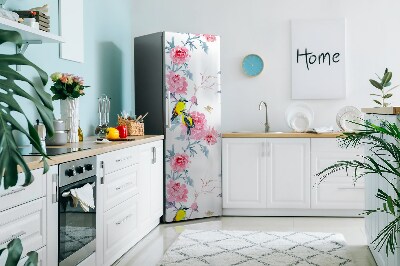 Magnetiskt kylskåpsöverdrag Fåglar och blommor
