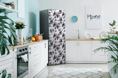 Magnetiskt kylskåpsöverdrag Mörka blommor