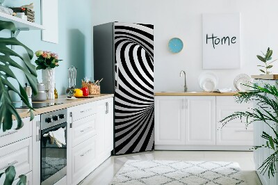 Magnetiskt kylskåpsöverdrag Svart och vit virvel