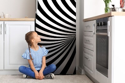 Magnetiskt kylskåpsöverdrag Svart och vit virvel