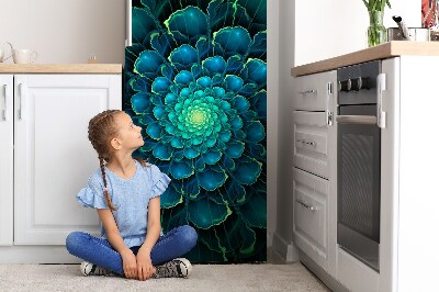 Magnetiskt kylskåpsöverdrag Grön blomma