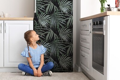 Magnetiskt kylskåpsöverdrag Mörk monstera