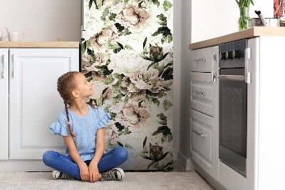 Magnetiskt kylskåpsöverdrag Blommande pion