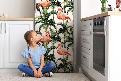 Magnetiskt kylskåpsöverdrag Flamingos