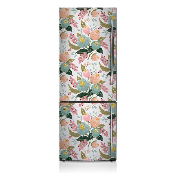 Magnetiskt kylskåp skydd Målade blommor