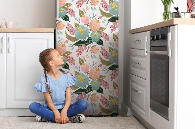 Magnetiskt kylskåp skydd Målade blommor