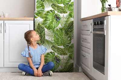Magnetiskt kylskåpsöverdrag Groda på ett löv