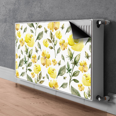 Magnetisk radiatorkåpa Gula blommor