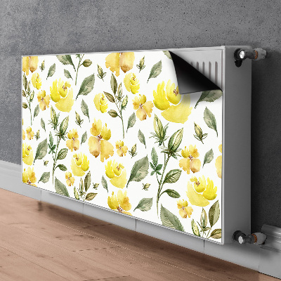 Magnetisk radiatorkåpa Gula blommor