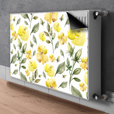 Magnetisk radiatorkåpa Gula blommor