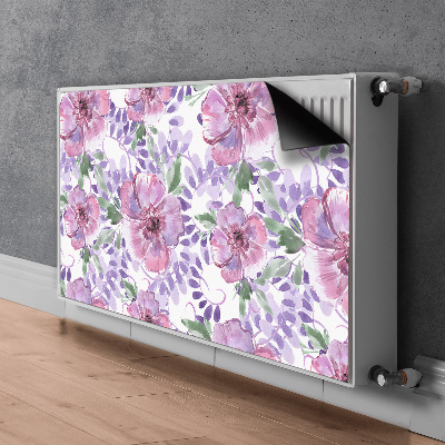 Magnetisk radiatorkåpa Lila blommor