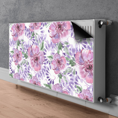 Magnetisk radiatorkåpa Lila blommor