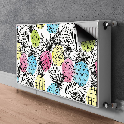 Magnetiskt radiatorskydd Färgglada ananas