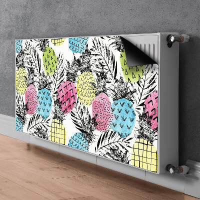 Magnetiskt radiatorskydd Färgglada ananas