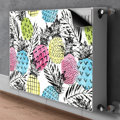 Magnetiskt radiatorskydd Färgglada ananas