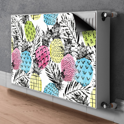 Magnetiskt radiatorskydd Färgglada ananas