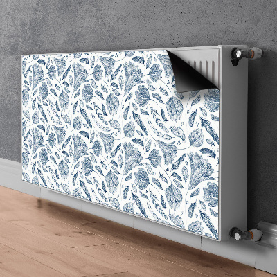 Magnetisk radiatorkåpa Blå löv