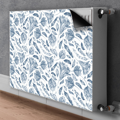 Magnetisk radiatorkåpa Blå löv