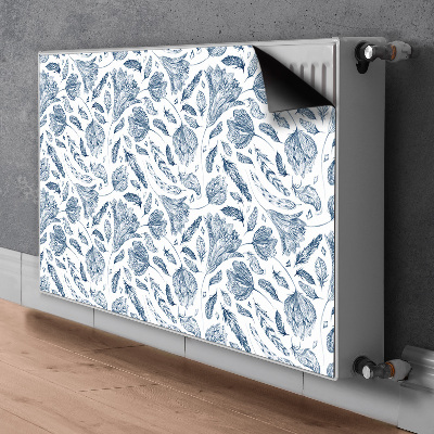 Magnetisk radiatorkåpa Blå löv