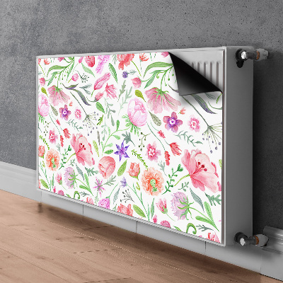 Magnetisk radiatorkåpa Målade blommor