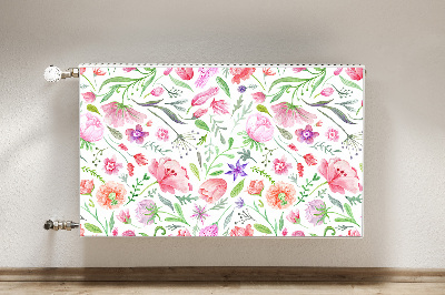 Magnetisk radiatorkåpa Målade blommor