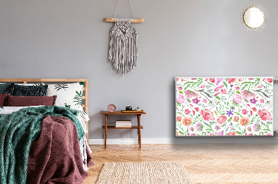 Magnetisk radiatorkåpa Målade blommor