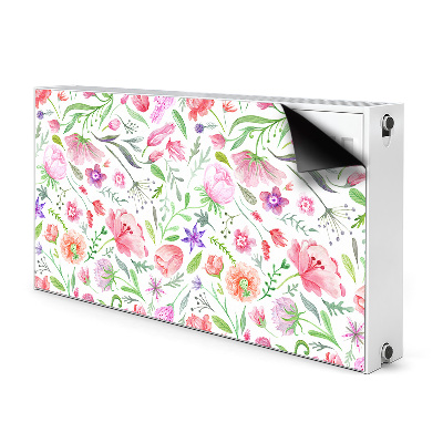 Magnetisk radiatorkåpa Målade blommor