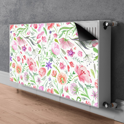 Magnetisk radiatorkåpa Målade blommor