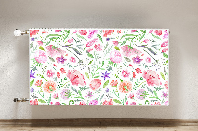 Magnetisk radiatorkåpa Målade blommor