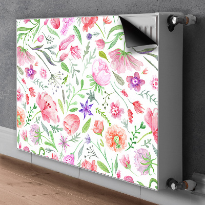 Magnetisk radiatorkåpa Målade blommor