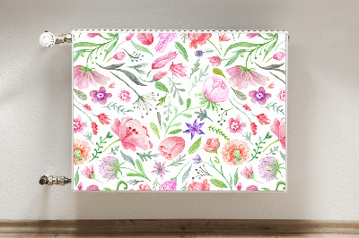 Magnetisk radiatorkåpa Målade blommor