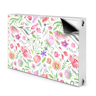 Magnetisk radiatorkåpa Målade blommor