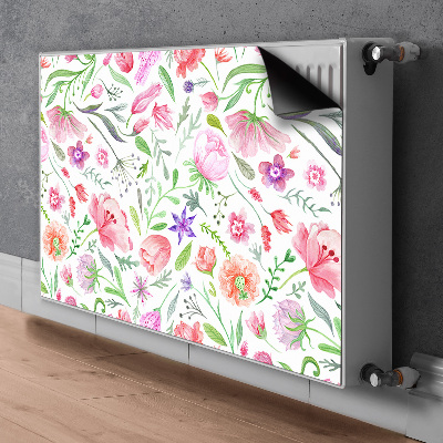 Magnetisk radiatorkåpa Målade blommor