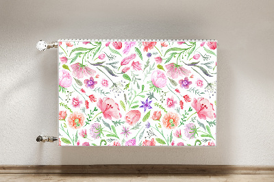 Magnetisk radiatorkåpa Målade blommor