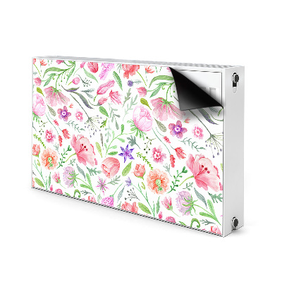 Magnetisk radiatorkåpa Målade blommor