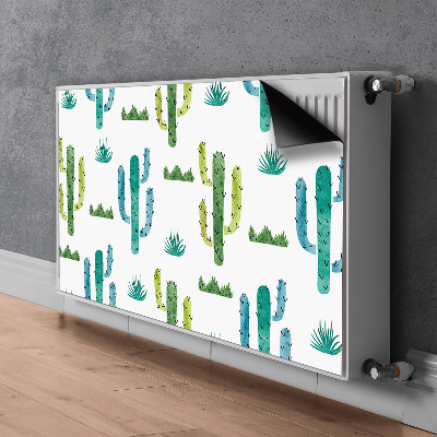Magnetisk radiatorkåpa Målade kaktusar