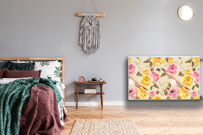 Magnetiskt radiatorskydd Fåglar och rosor