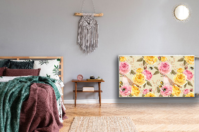 Magnetiskt radiatorskydd Fåglar och rosor