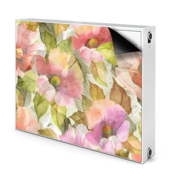 Magnetiskt radiatorskydd Målade blommor