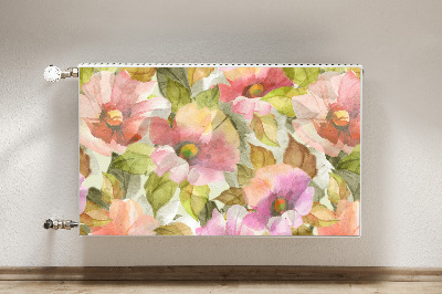 Magnetiskt radiatorskydd Målade blommor