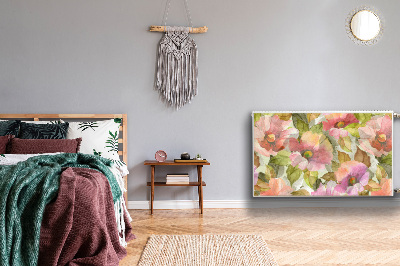 Magnetiskt radiatorskydd Målade blommor