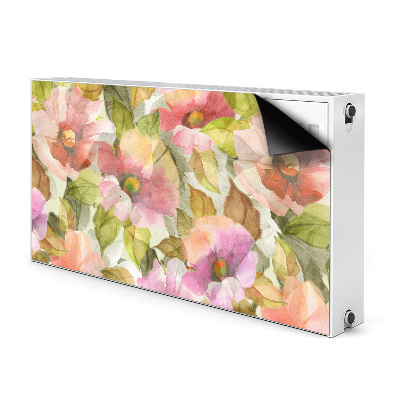 Magnetiskt radiatorskydd Målade blommor