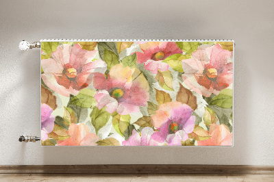 Magnetiskt radiatorskydd Målade blommor
