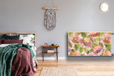 Magnetiskt radiatorskydd Målade blommor