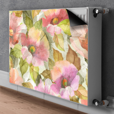 Magnetiskt radiatorskydd Målade blommor