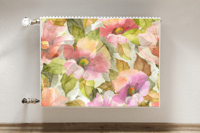 Magnetiskt radiatorskydd Målade blommor