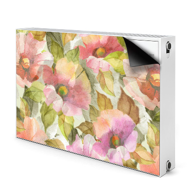 Magnetiskt radiatorskydd Målade blommor